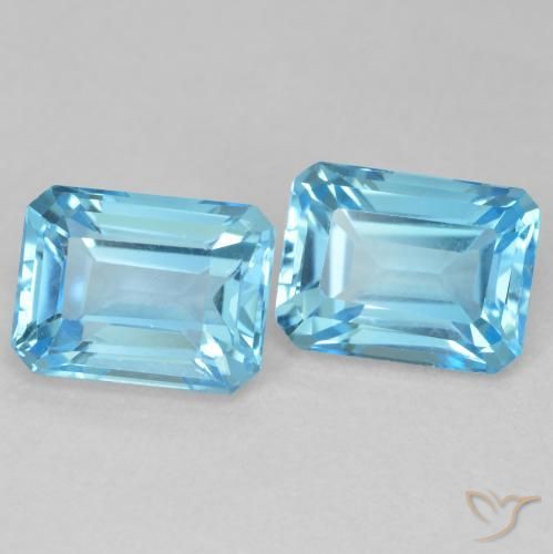 4.34ctw Natural Swiss Blue Topaz, Emerald Cut, VVS-VS
