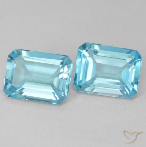 3.70 ctw Blue Topaz Stones, Natural Topaz in Octagon Step Cut Shape for Sale