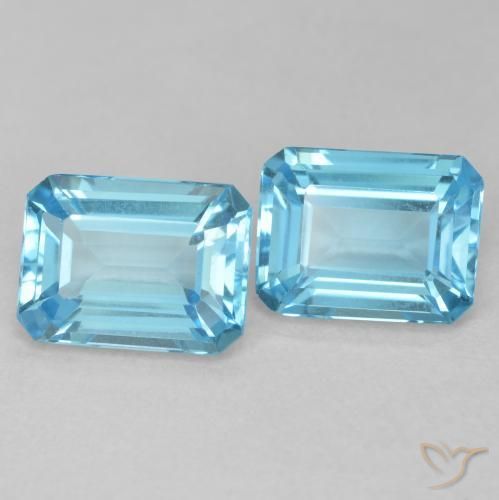 3.75 ctw Blue Topaz Stones, Natural Topaz in Octagon Step Cut Shape for Sale