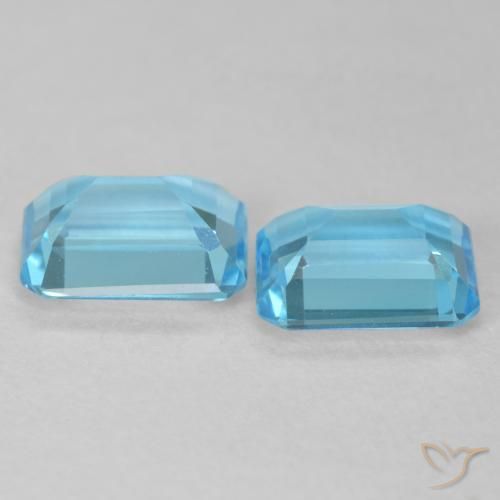 Topaz Gemstones in 8 x 6 mm (calibrated) Size for Sale, Topaz Stones in Swiss Blue Color