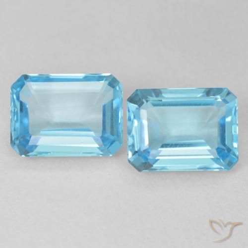3.68ctw Natural Swiss Blue Topaz, Emerald Cut, VVS