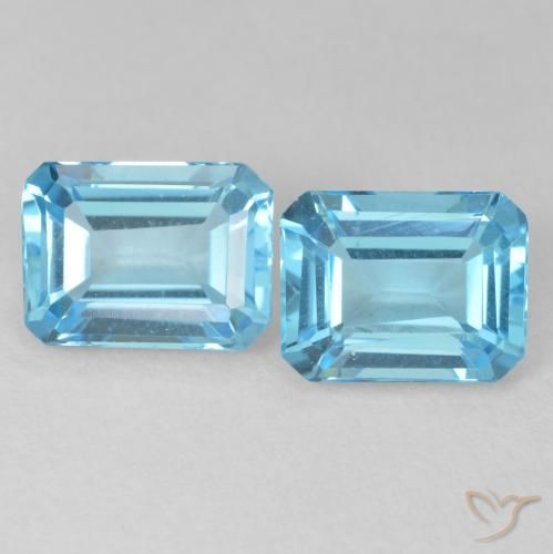 3.91ctw Natural Swiss Blue Topaz, Emerald Cut, VVS-VS