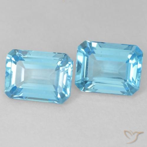 3.91 ctw Blue Topaz Stones, Natural Topaz in Octagon Step Cut Shape for Sale