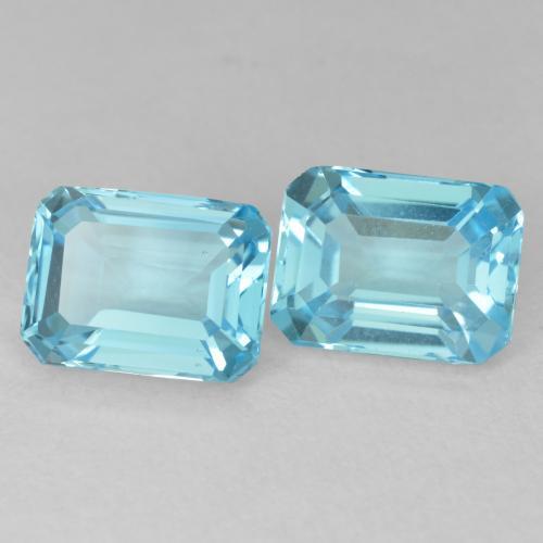 3.91ctw Natural Swiss Blue Topaz, Emerald Cut, VVS-VS