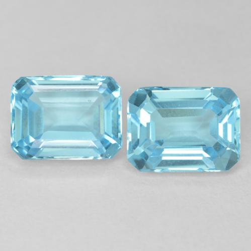 3.91 ctw Blue Topaz Stones, Natural Topaz in Octagon Step Cut Shape for Sale