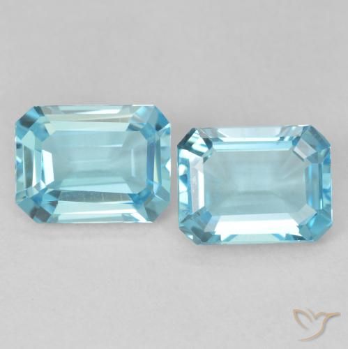 3.32ctw Natural Light Sky Blue Topaz, Emerald Cut, VVS-VS