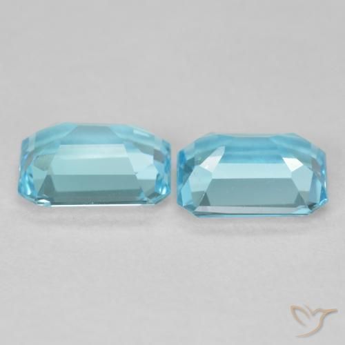 Topaz Gemstones in 8 x 6 mm (calibrated) Size for Sale, Topaz Stones in Light Sky Blue Color