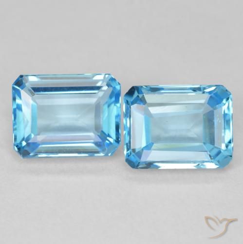 4.00ctw Natural Swiss Blue Topaz, Emerald Cut, VVS