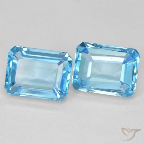 4.00 ctw Blue Topaz Stones, Natural Topaz in Octagon Step Cut Shape for Sale
