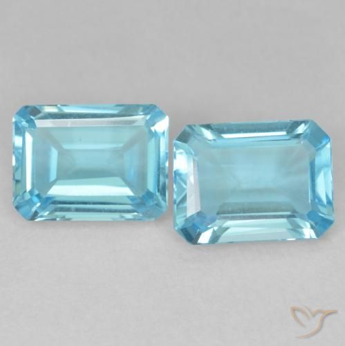 3.60ctw Natural Light Blue Topaz, Emerald Cut, VVS