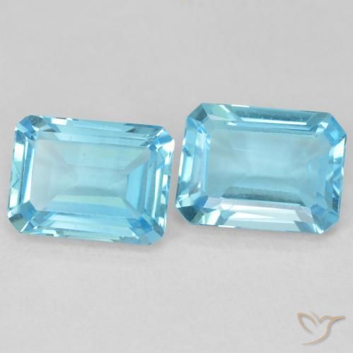 3.60 ctw Blue Topaz Stones, Natural Topaz in Octagon Step Cut Shape for Sale