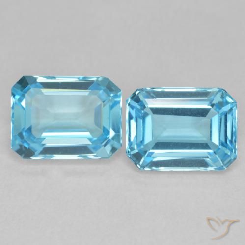 4.05ctw Natural Swiss Blue Topaz, Emerald Cut, VVS