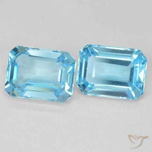 4.05 ctw Blue Topaz Stones, Natural Topaz in Octagon Step Cut Shape for Sale