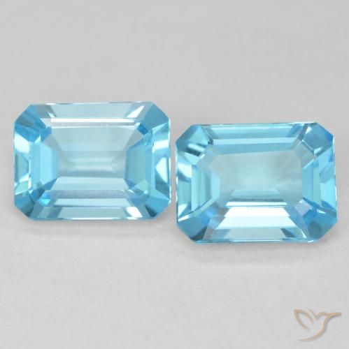 3.62ctw Natural Swiss Blue Topaz, Emerald Cut, VVS