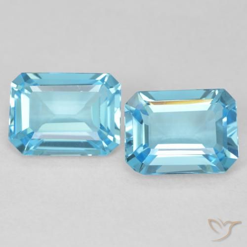3.66ctw Natural Swiss Blue Topaz, Emerald Cut, VVS