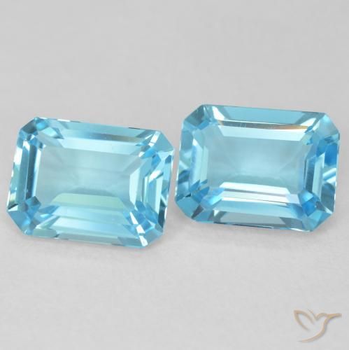 3.66 ctw Blue Topaz Stones, Natural Topaz in Octagon Step Cut Shape for Sale