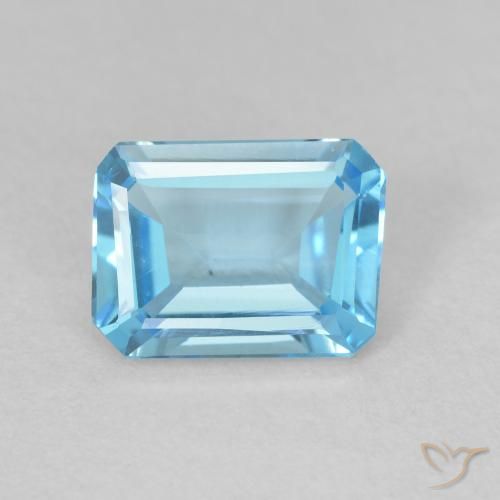 1.62ct Natural Swiss Blue Topaz, Emerald Cut, VVS