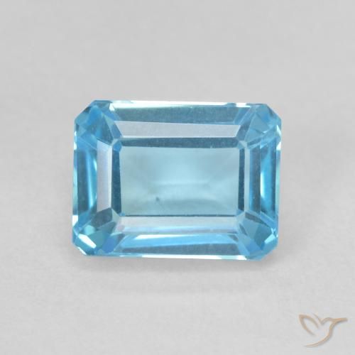 2.23ct Natural Swiss Blue Topaz, Emerald Cut, VVS