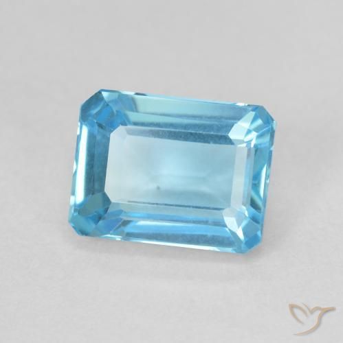 2.23 ct Blue Topaz Stone, Natural Topaz in Octagon Step Cut Shape for Sale