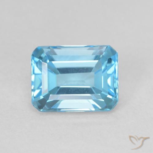 2.20ct Natural Swiss Blue Topaz, Emerald Cut, VVS