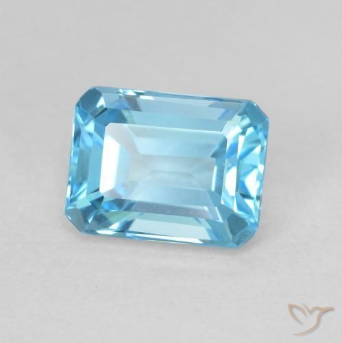 2.20 ct Blue Topaz Stone, Natural Topaz in Octagon Step Cut Shape for Sale