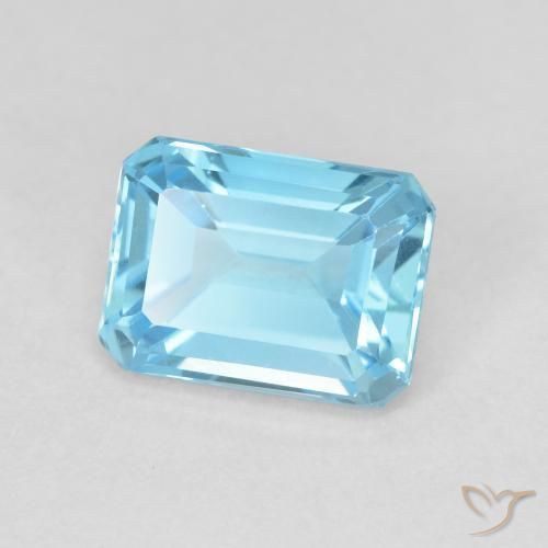 2.17 ct Blue Topaz Stone, Natural Topaz in Octagon Step Cut Shape for Sale
