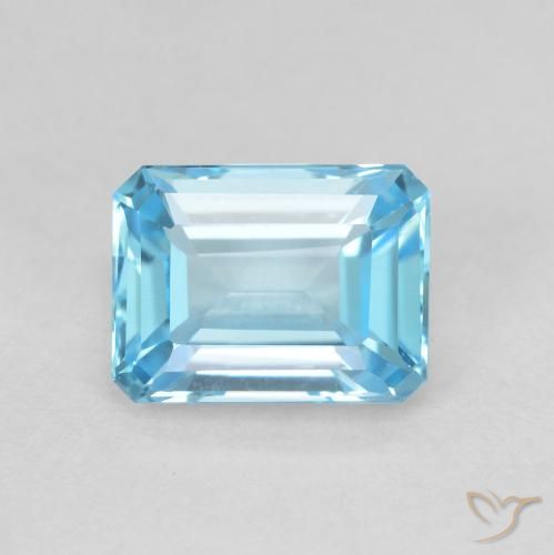 2.04ct Natural Swiss Blue Topaz, Emerald Cut, VVS