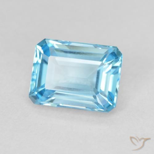 2.04 ct Blue Topaz Stone, Natural Topaz in Octagon Step Cut Shape for Sale