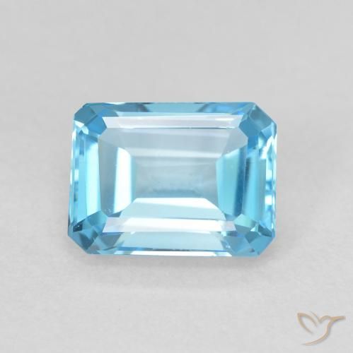 2.06ct Natural Swiss Blue Topaz, Emerald Cut, VVS