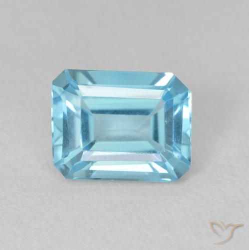 1.89ct Natural Swiss Blue Topaz, Emerald Cut, VVS