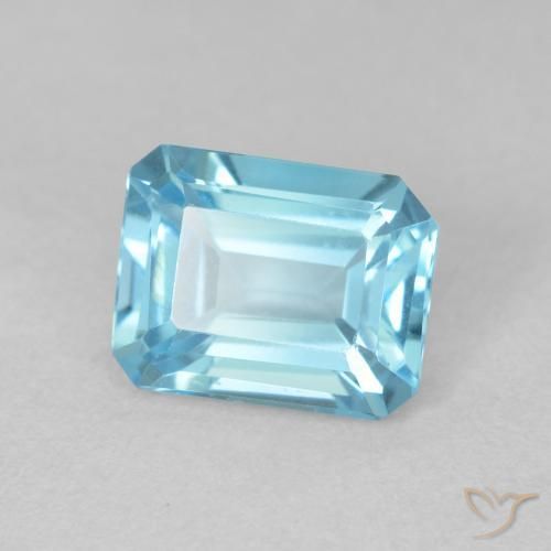 1.89 ct Blue Topaz Stone, Natural Topaz in Octagon Step Cut Shape for Sale