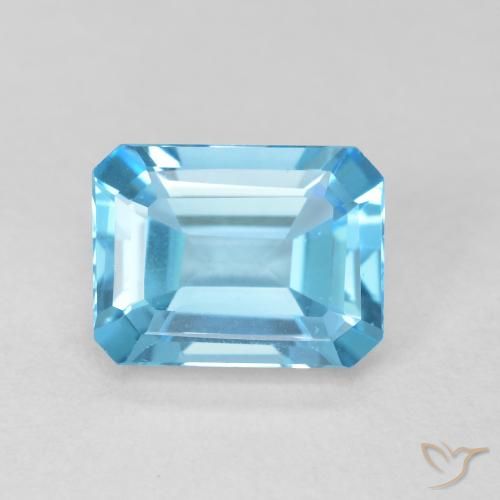 2.01ct Natural Swiss Blue Topaz, Emerald Cut, Translucent