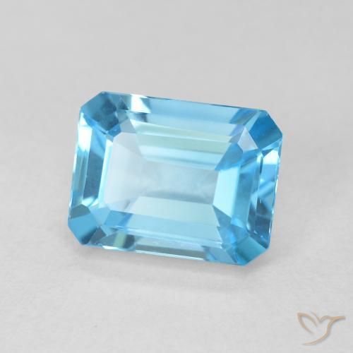 2.01 ct Blue Topaz Stone, Natural Topaz in Octagon Step Cut Shape for Sale