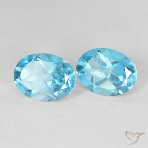4.90 ctw Blue Topaz Stones, Natural Topaz in Oval Facet Shape for Sale