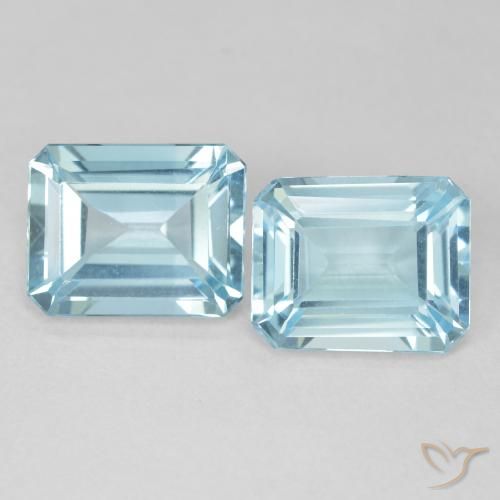 7.33ctw Natural Sky Blue Topaz, Emerald Cut, VVS-VS