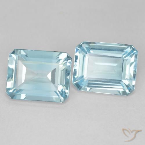 7.33 ctw Blue Topaz Stones, Natural Topaz in Octagon Step Cut Shape for Sale
