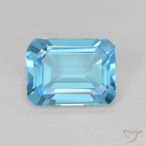 1.74ct Natural Swiss Blue Topaz, Emerald Cut, VVS