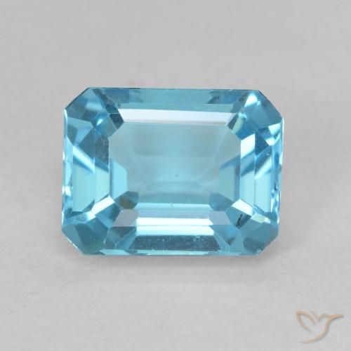 2.19ct Natural Swiss Blue Topaz, Emerald Cut, VVS