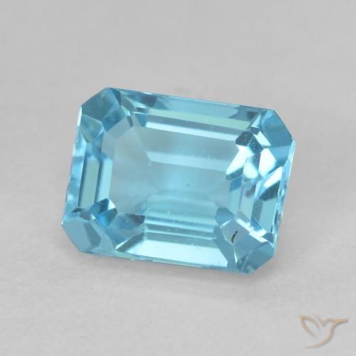 2.19 ct Blue Topaz Stone, Natural Topaz in Octagon Step Cut Shape for Sale