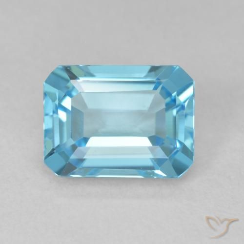 1.93ct Natural Swiss Blue Topaz, Emerald Cut, VVS