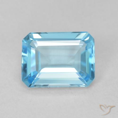 1.75ct Natural Swiss Blue Topaz, Emerald Cut, VVS