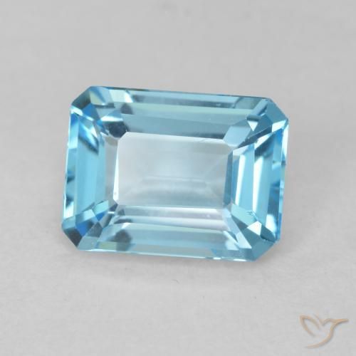 1.91 ct Blue Topaz Stone, Natural Topaz in Octagon Step Cut Shape for Sale