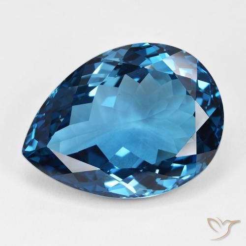 46.46ct Natural London Blue Topaz, Pear Shape, IF
