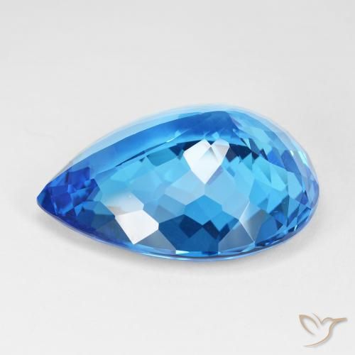 Topaz Gemstone in 28.5 x 23.1 mm Size for Sale, Topaz Stone in Deep Azure Blue Color