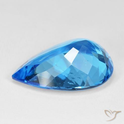 Topaz Gemstone in 25 x 18 mm (calibrated) Size for Sale, Topaz Stone in Deep Swiss Blue Color