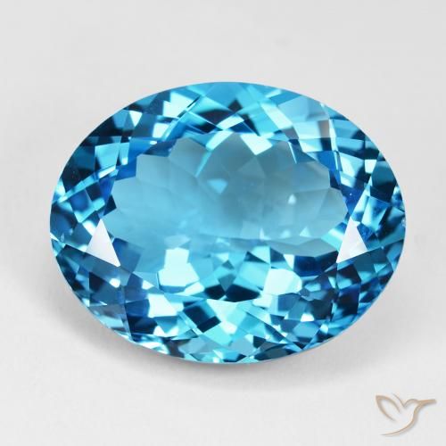 35.58ct Natural Swiss Blue Topaz, Oval, VVS