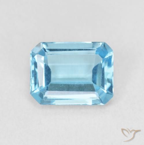 1.80ct Natural Deep Maya Blue Topaz, Emerald Cut, VVS
