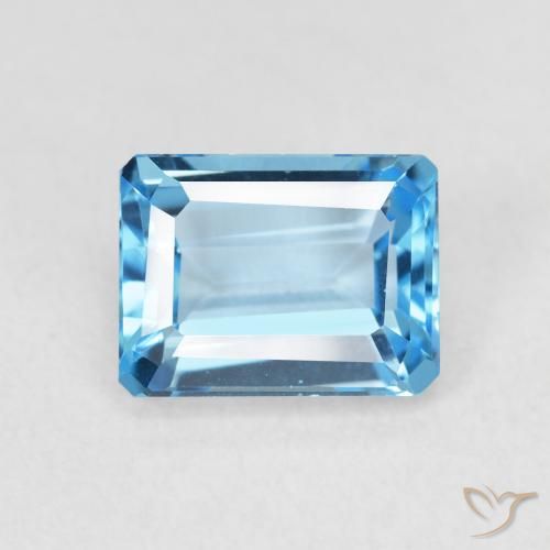 2.31ct Natural Swiss Blue Topaz, Emerald Cut, VVS
