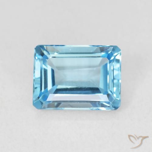 1.88ct Natural Swiss Blue Topaz, Emerald Cut, VVS
