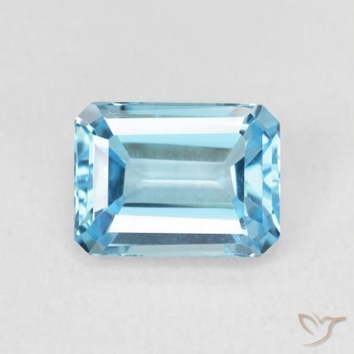 2.09ct Natural Swiss Blue Topaz, Emerald Cut, VVS